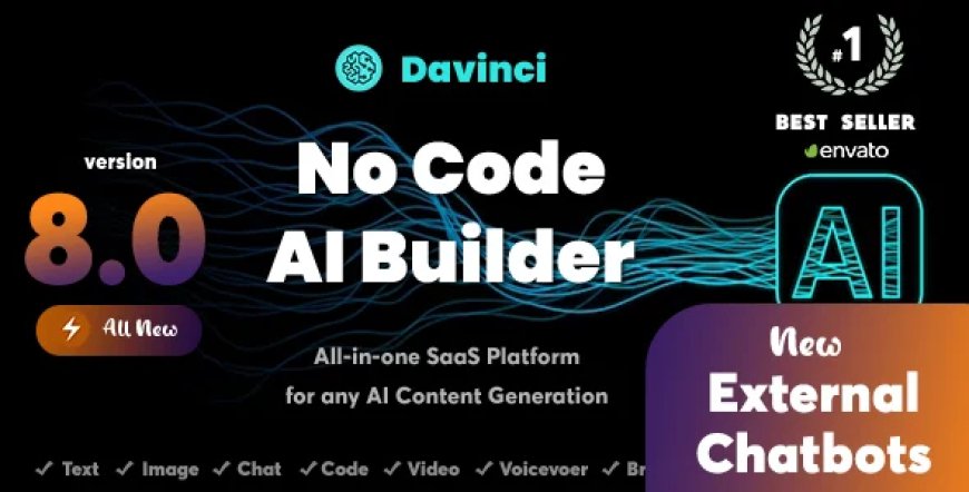 Davinci AI v8.0 - OpenAI Content, Text, Image, Voice, Chat, Code, Transcript, and Video Generator as SaaS