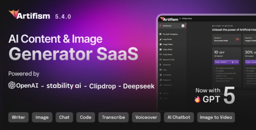Artifism v5.4.0 - AI Content & Image Generator SaaS